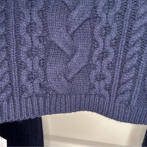 NWT Reformation The Collection Adela Regenerative Wool Cable Sweater Navy small - Picture 8 of 15